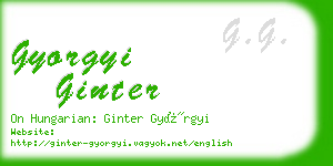 gyorgyi ginter business card